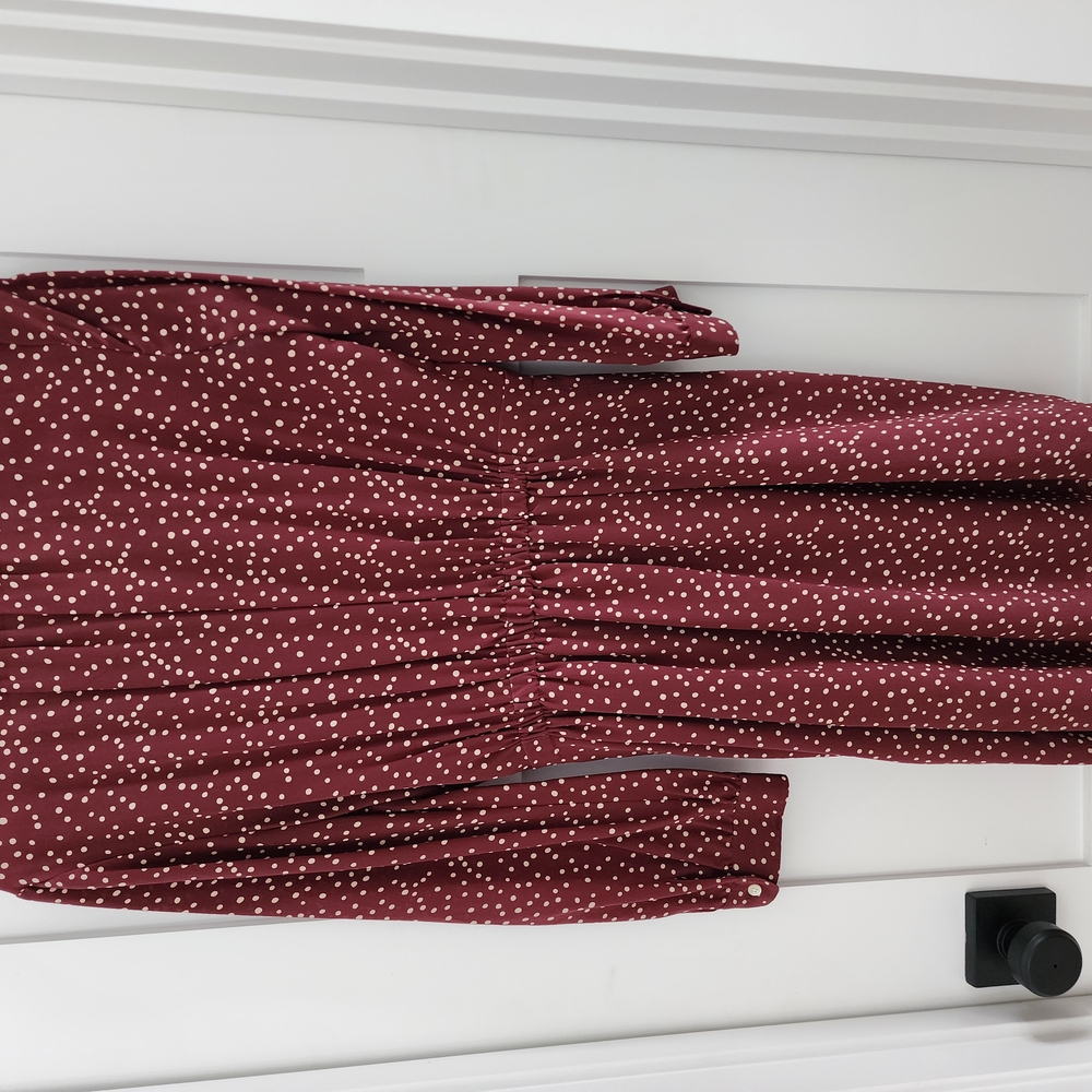 Madewell Polka Dot Dress - Burgundy and White